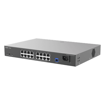 ONU/Switch PoE+ Híbrido Capa 2 / 16 Puertos 1000BASE-T / 1 Puerto PON 1G SC/UPC / 240W PoE+ / 34 Gbps / 6 kV Protección / 12.99 x 9.02 x 1.73 in.