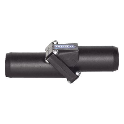 Válvula Anti-Retorno en Línea / Conexión Manguera 38 mm (1 1/2") / Cuerpo Plástico / Válvula Nitrilo / 108 mm (4.25") Largo / 0.11 kg