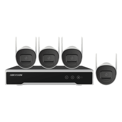 Kit IP Inalámbrico 1080p / NVR 4 Canales / 4 Cámaras Bala para Exterior / 1 HDD de 1 TB / Modo Repetidor