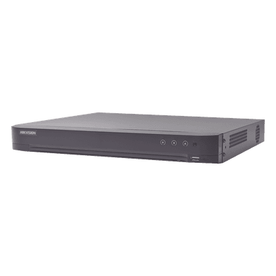 DVR 16 Canales TURBOHD + 16 Canales IP / 8 Megapixel (4K) / Audio Bidireccional / ACUSENSE / Reconocimiento Facial / 2 Bahías de Disco Duro / Salida de Video en 4K / H.265+