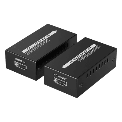 Kit extensor HDMI de tamaño mini | 4K60Hz a  60 metros | Solo requiere alimentación TX |  Sobre CAT6/CAT6A/CAT7 |