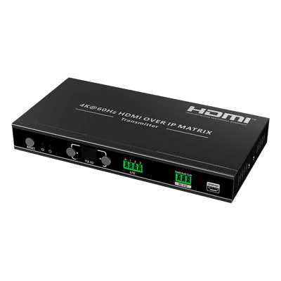 Extensor HDMI sobre IP / Transmisor / 4K@60Hz / 120 m (394 ft) / HDMI 2.0 / HDCP 2.2 / PoE / RS-232 / IR Bidireccional / Multicast