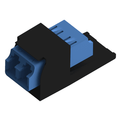 Módulo Acoplador LC Duplex / Fibra Monomodo OS1/OS2 / Cerámica Zirconia / 1 Espacio Mini-Com