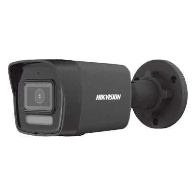[Dual Light] Bala IP 4 Megapixel / Color Negro /  Lente 2.8 mm / 30 mts IR + 30 mts Luz Blanca / Micrófono Integrado / ACUSENSE Lite / Exterior IP67 / H.265 / PoE  / Micro SD