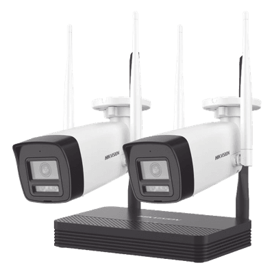 Kit IP Inalámbrico 4 Megapixel / NVS 4 Canales / 2 Cámaras Bala para Exterior con Lente 2.8 mm y Dual Light (30 mts IR + 30 mts Luz Blanca) / Audio Bidireccional (Micrófono y Bocina) / Soporta Micro SD de 512 GB