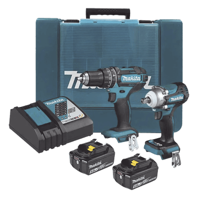 Kit de Herramientas Eléctricas / Rotomartillo Atornillador 1,900 rpm / Atornillador de Impacto 330 Nm / 2 Baterías 18V / Cargador y Maletín