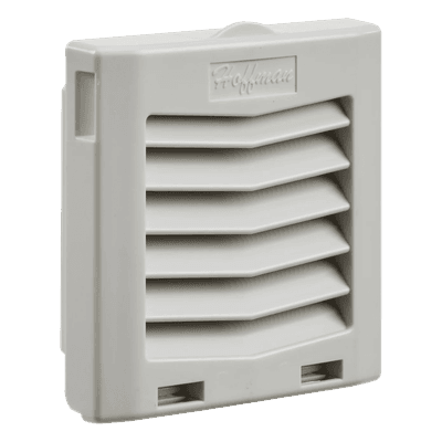 Rejilla de Escape con Filtro / IP54 / Click-Fit / 5 in (127 mm) / Gris Claro RAL 7035