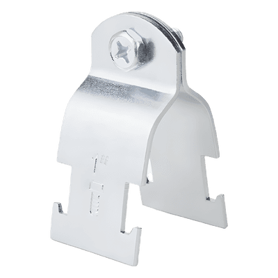 Abrazadera Unicanal / 1" (25 mm) / Calibre 14 / Espesor 2.0 mm / Galvanizada / Tubo 33.4 mm