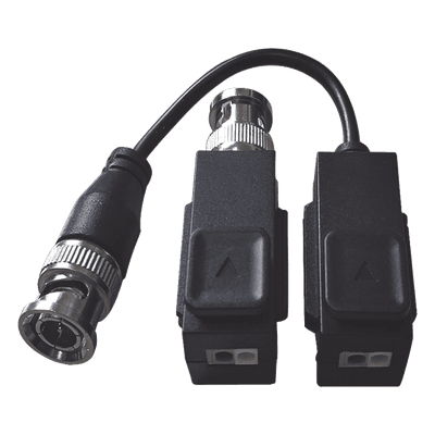 Kit de Transceptor (Balluns) TURBOHD con Boton Push / Hasta 8 MP (4K) / 100% Cobre / Soporta HD-TVI / AHD / CVI / CVBS / Audio por Coaxitron / Datos para Menu de Configurar de Cámaras