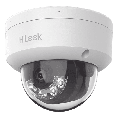 HiLook Series / Domo IP de 2 Megapixel (1080p) / Lente 2.8 mm / 30 mts IR / Micrófono Integrado / Exterior IP67 / PoE / dWDR / H.265+ / ONVIF