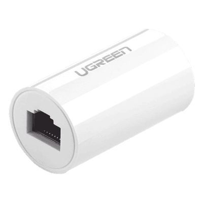 Acoplador y Protector (Extensor de Cable Ethernet RJ45) | 1000Mbps | Compatibilidad con Cat7/Cat6/Cat5e | Compatible con POE | Ignífugo | ABS | Color Blanco