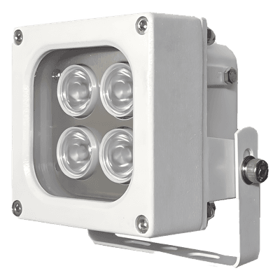 Iluminador LED de Alta Potencia | Luz Blanca | 10 Metros de Iluminación | Cobertura 120° | IP66 | Bajo Consumo de Energía | Fotocélula Incorporada | Soporte en “U” | Carcasa de Aluminio | Alta Transmitancia de Luz. | C