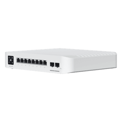 Switch UniFi Pro 8 PoE Administrable Capa 3, 8 puertos GbE / (6) puertos POE+ af/at y (2) puertos POE++ 802.3bt / (2) puertos SFP+ 10G / 120W de presupuesto POE