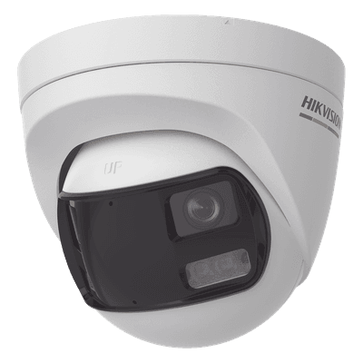 [ColorVu + Panoramica + Dual Light] Turret TURBOHD 3K (5 Megapixel) / Micrófono Integrado / Visión 180° / Imagen a Color 24/7 / 40 mts Luz Blanca + 40 mts IR / Exterior IP67 / WDR