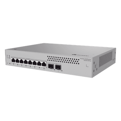 Switch de Acceso Administrable Capa 2 / 8 Puertos Gigabit / 2 Puertos SFP 1/2.5 Gbps / 26 Gbit/s Non-Blocking / Sin Ventiladores / Gestión en la Nube