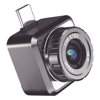 Mini2Plus V2 - Cámara Termográfica para Smartphone con Enfoque Manual / 256 x 192 / SuperIR / Rango: -20°C a 400°C / ±2°C o ±2 % Margen / Compatible iOS y Android / Conector Tipo USB-C y Lightning / IP40