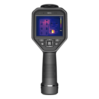 M31 - Cámara Termográfica Portátil Dual / Lente Térmico 9.7 mm (384 x 288) / Lente Óptico (8 Megapixel) / WiFi / IP54 / Ranura MicroSD hasta 64 Gb  / Hasta 5 Horas de Funcionamiento Continuo