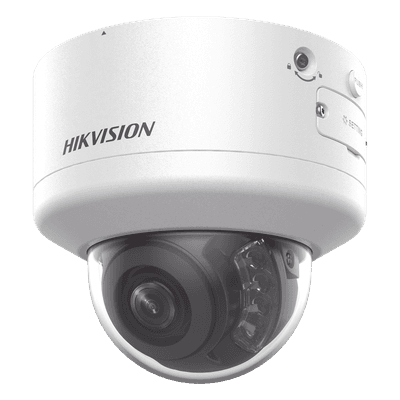 Domo IP 4 Megapixel / Lente Mot. 2.7 a 13.5 mm / Dual Light (40 mts IR + 40 mts Luz Blanca  / Exterior IP66 / IK10  / Audio y Alarma I/O / PoE+ / ONVIF / Micro SD / 4 Analíticos: AcuSense, Deteccion Facial, Conteo de Personas por Cruce y Zona