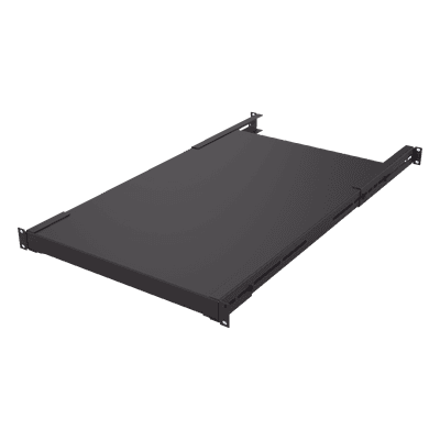 Charola para Rack 19 in / Profundidad Ajustable 495 a 965 mm / Carga 110 kg / 3U / Doble Fijación / Color Negro