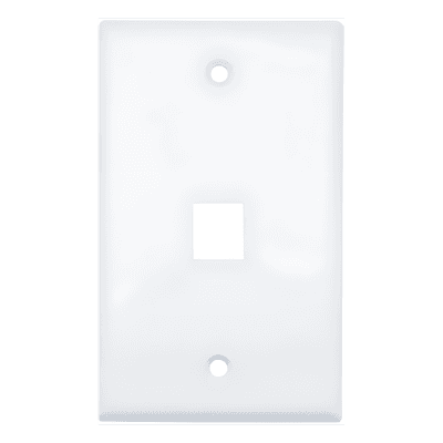 Placa de Pared / 1 Puerto / 114x70x10 mm / UL 94 V-0 / Blanco / 20 Piezas / ABS