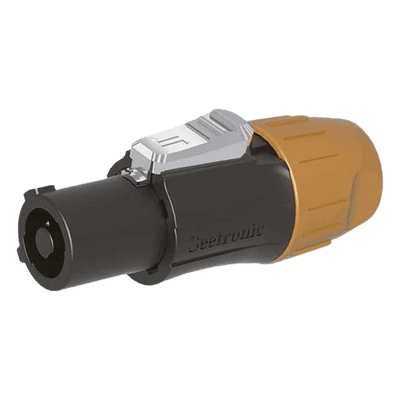 Conector PowerCom Macho / IP65 / 20 A a 250 V CA / Tres Núcleos / Bloqueo Rápido / Carcasa Amarilla
