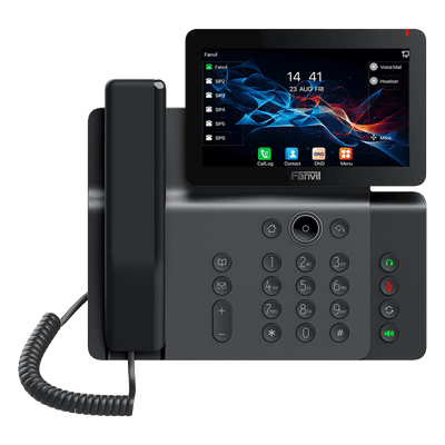 Teléfono IP Empresarial / Pantalla Táctil 7" / Wi-Fi 6 / Bluetooth 5.4 / 20 Líneas SIP / Cámara 1080p / PoE / Material Antibacterial