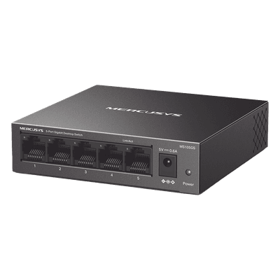 Switch No Administrable / 8 Puertos Gigabit / 16 Gbps / Carcasa Metálica / Sin Ventilador / Plug and Play