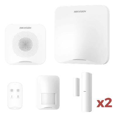 Kit de Alarma Inalámbrica / 16 Zonas / Alcance 1200 m (3937 ft) / Wi-Fi / Sirena 95 dB / PIR 10 m (32.8 ft) / 2 Contactos Magnéticos