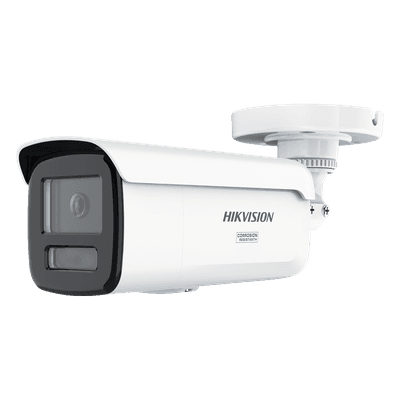 [Dual Light + ColorVu 3.0 + HikAI] Bala IP 6 Megapixel / Lente 4 mm / 60 mts IR + Luz Blanca / Exterior IP67 / Estrobo Azul y Rojo / WDR 130 dB / ACUSENSE 3.0 / Metal / NEMA 4X / ACUSEEK