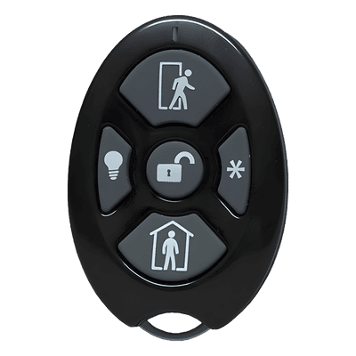 Control Remoto de Seguridad / 5 Botones Configurables / Transmisión 433.92 MHz / Encriptación AES 128-bit / Automatización Domótica / Indicador de Batería Baja