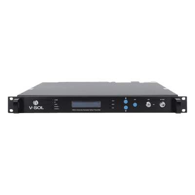 Transmisor Óptico / 1550 nm / Modulación Externa / 2 Salidas 9 dBm / DWDM / Doble Fuente de Poder