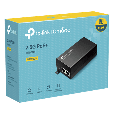 Inyector PoE+ / 30W / 2 Puertos 2.5 Gbps / 802.3af/at / Alcance 100 m (328 ft) / Plug and Play