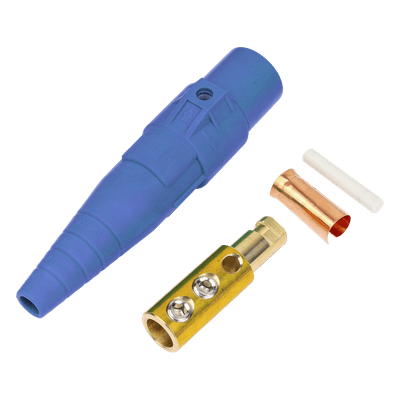 Conector Camlock Macho / 400 Amperes / 600V AC / Cable 50-95 mm² / Abrazadera Compresión / Plástico Ingeniería / Color Azul