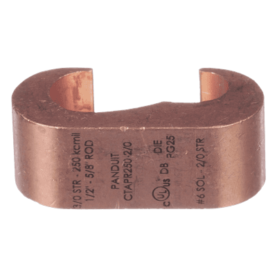 Conector de Compresión a Tierra / Cobre Sólido y Trenzado / UL 486A-486B 36 kV / 90°C / Entierro Directo en Tierra y Concreto / AWG 2 Str