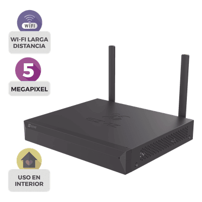 NVR Inalámbrico (WiFi) de 8 Canales IP / Admite Cámaras hasta 5 Megapixel (3K) / Salidas HDMI y VGA  / H.265 / Almacenamiento hasta 8 TB