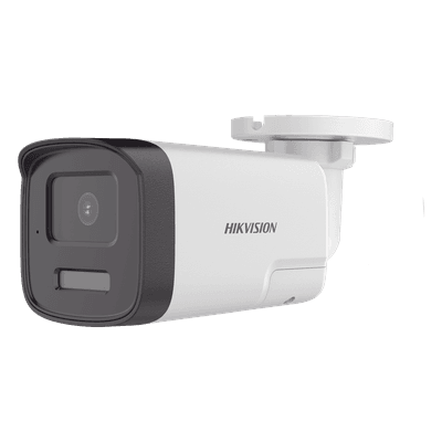 [Audio Bidireccional + Dual Light + ColorVu] Bala TURBOHD 4K (8 Megapixel) / Lente 2.8 mm / 40 mts IR EXIR + 40 mts Luz Blanca / Micrófono y Bocina Integrado / Exterior IP67 / Metal / dWDR