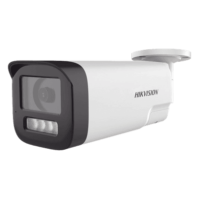[Audio Bidireccional + Dual Light + ColorVu] Bala TURBOHD 4K (8 Megapixel) / Lente 3.6 mm / 80 mts IR EXIR + 80 mts Luz Blanca / Micrófono y Bocina Integrado / Exterior IP67 / Metal / dWDR
