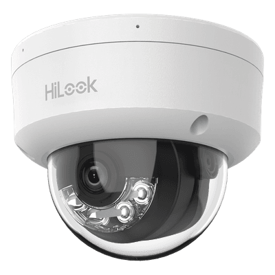 [Dual Light] HiLook Series / Domo IP de 4 Megapixel / Uso en interior / Lente 2.8 mm / 20 mts IR + 20 mts Luz Blanca / Micrófono Integrado / ACUSENSE Lite / PoE / dWDR / H.265+ / ONVIF