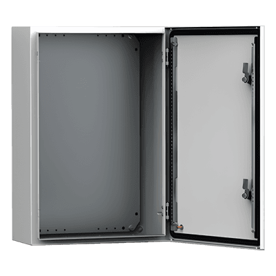 Gabinete de Uso Exterior / IP66 / NEMA 4/12/13 / IK10 / Acero Dulce 1.5 mm / 600 x 400 x 210 mm (23.62 x 15.75 x 8.27 in) / Platina de Montaje