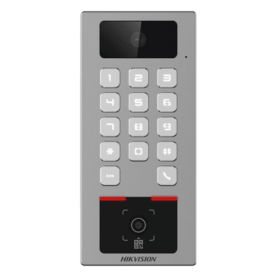 Terminal de Control de Acceso / Lector QR Exterior / Videoportero 2 MP / IP65 & IK09 / 100,000 Tarjetas / 300,000 Eventos / Bluetooth y App
