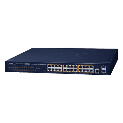 Switch PoE Administrable Capa 2 / 24 Puertos Gigabit / 2 SFP / 52 Gbps / Jumbo Frame 9K