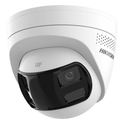 [PROTECCIÓN ACTIVA] Turret IP 6Megapixel / 2 Lentes de 2.8 mm (Imagen Panorámica 180°) / 30 mts IR / Exterior IP67 / Luz Intermitente y Alerta de Audio / Audio Bidireccional / ACUSENSE / WDR 120 dB / Micro SD
