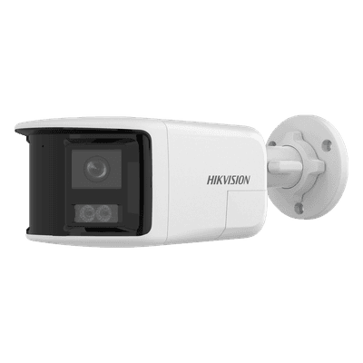 [PROTECCIÓN ACTIVA] Bala IP 6 Megapixel / 2 Lentes de Lente 2.8 mm (Imagen Panorámica 180°) / 30 mts IR / Exterior IP67 / Luz Intermitente y Alerta de Audio / Audio Bidireccional / ACUSENSE / WDR 120 dB / Micro SD