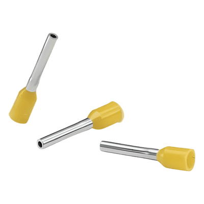 Férula Aislada / 18 AWG / 12 mm Largo / DIN Color Amarillo / 500 Piezas