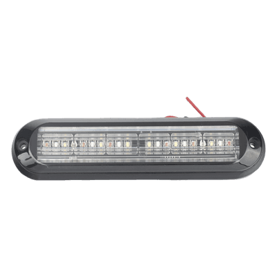 Luz Auxiliar Ultra Brillante / 18 LEDs 3W / IP67 / Rojo/Azul/Ambar / 142.6x36x14mm / 10-30VDC / 0.47x0.12x0.05ft