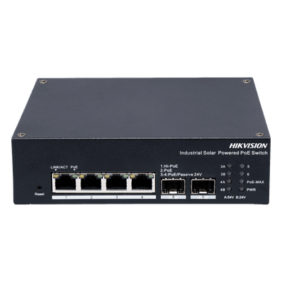 Switch Industrial con UPS / Administrable Gigabit / 3 Puertos Gigabit PoE+ (30 W) + 1 Puertos Gigabit PoE++ (90 W) / 2 Puertos SFP / 120 W Total / 48 a 57 VCD / Ideal para Proyectos / 300 Metros de Distancia