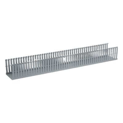 Canaleta Ranurada de PVC con Tapa / Tipo F / 82.6 mm Ancho / 79.2 mm Alto / 2 m (6.56 ft) Largo / Gris