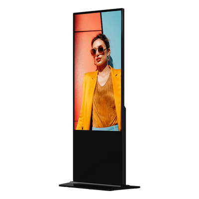 Tótem Digital Signage / Pantalla 55" 4K UHD / 500 Nits / Android 13 / Wi-Fi y Bluetooth 5.4 / 4 Ruedas / Operación 24/7