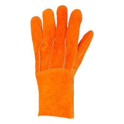 Guantes de Protección Industrial / Carnaza Reforzada / Puño Largo 12.5 cm / Resistencia a Abrasión y Temperaturas Moderadas / Expulsión Rápida