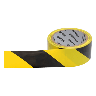 Cinta de Señalización / Adhesivo Acrílico / Espesor 0.105 mm / Ancho 48 mm / Largo 18 m / Colores Amarillo-Negro / Alta Visibilidad
